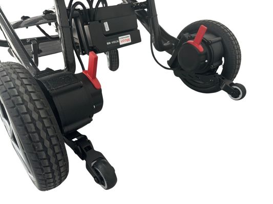 Cadeira de rodas elétrica de capacidade de carga de 300 libras com design dobrável e material de fibra de carbono