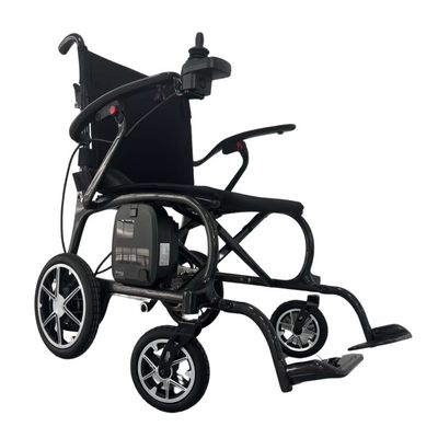 Cadeira de rodas de fibra de carbono Cadeira de rodas elétrica leve e dobrável com motor potente