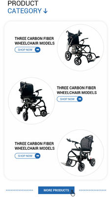 Cadeira de rodas elétrica dobrável automática com armação de fibra de carbono 910mm*610mm*875mm