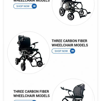 Full Carbon Fiber Frame Electric Wheelchair T700 Pesando 17 kg para pessoas com deficiência