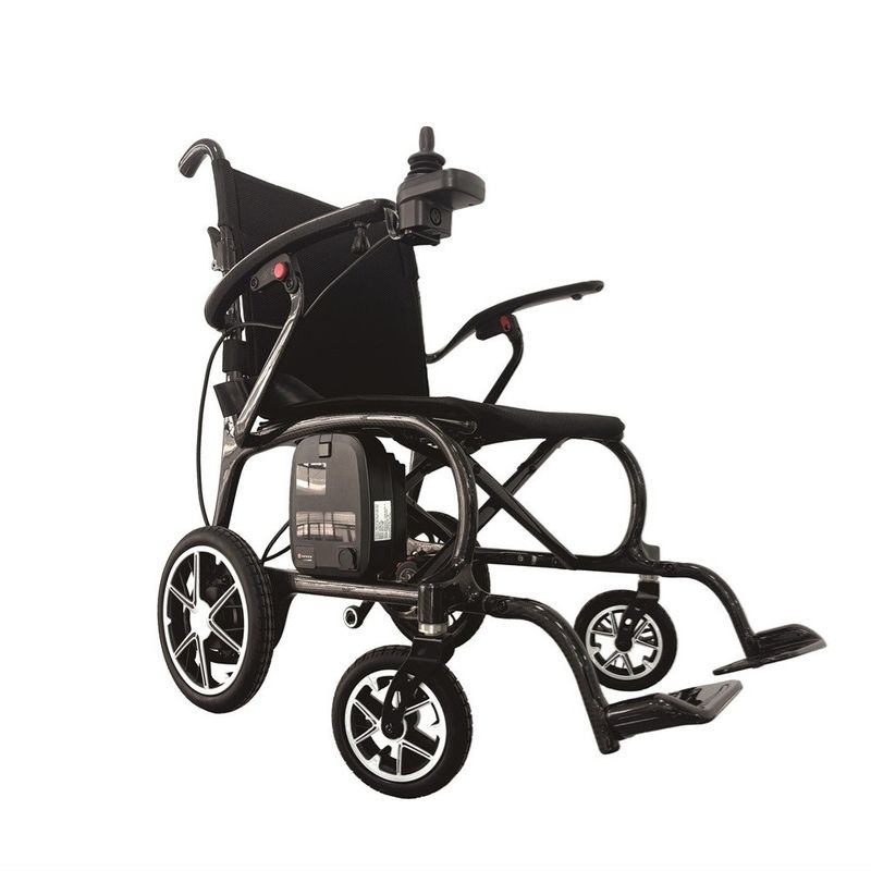 Cadeira de rodas elétrica com rodas traseiras de 270 mm e rodas dianteiras de 165 mm Core de liga de magnésio