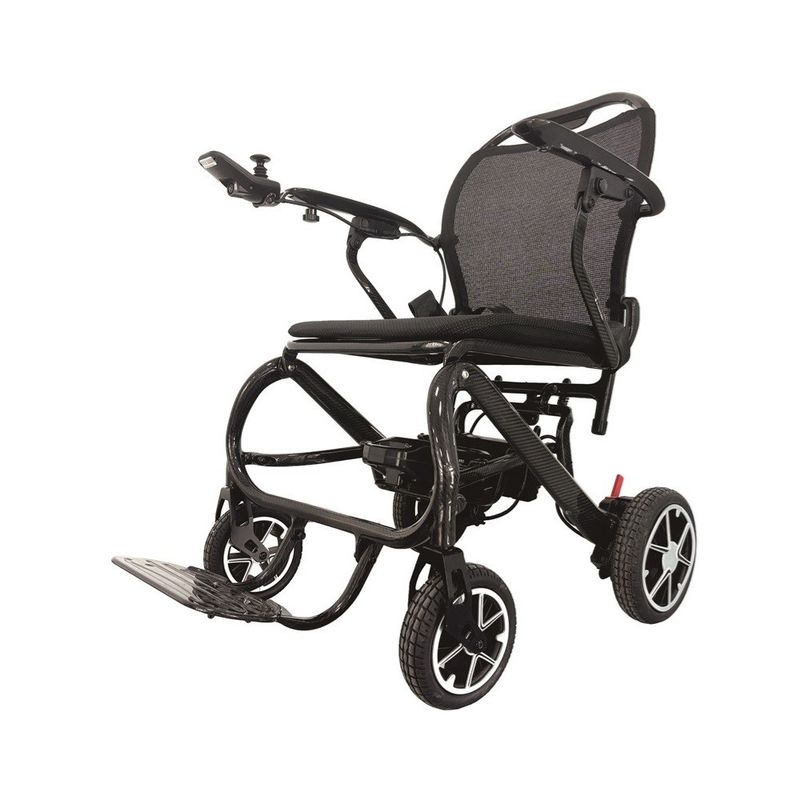 Cadeira de rodas elétrica dobrável para crianças com tamanho do assento W460mm*D390mm e estrutura de fibra de carbono